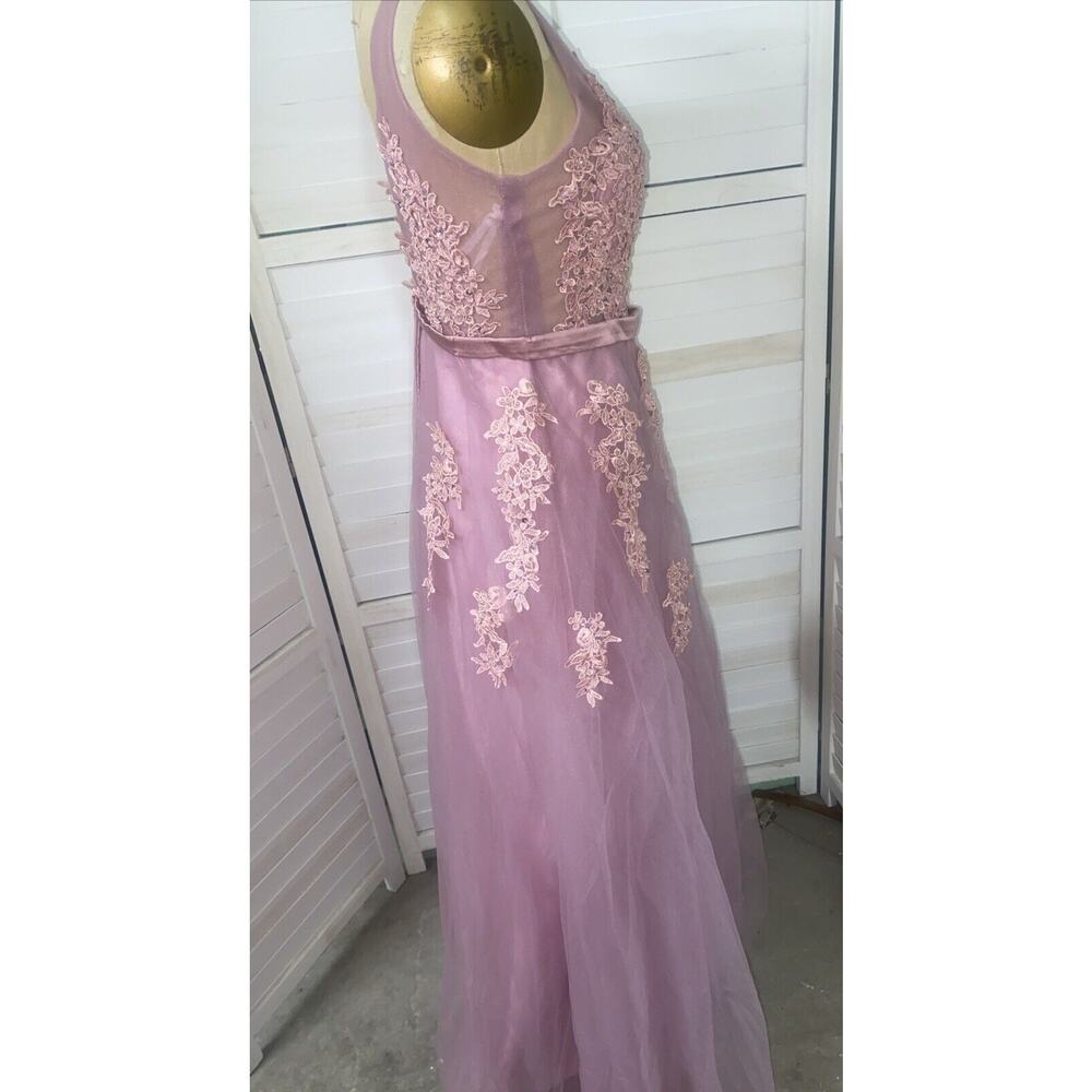 New W/ Tags Babyonline Dress Maxi Long Lilac Sequins V Back Prom Wedding Medium - Picture 5 of 12